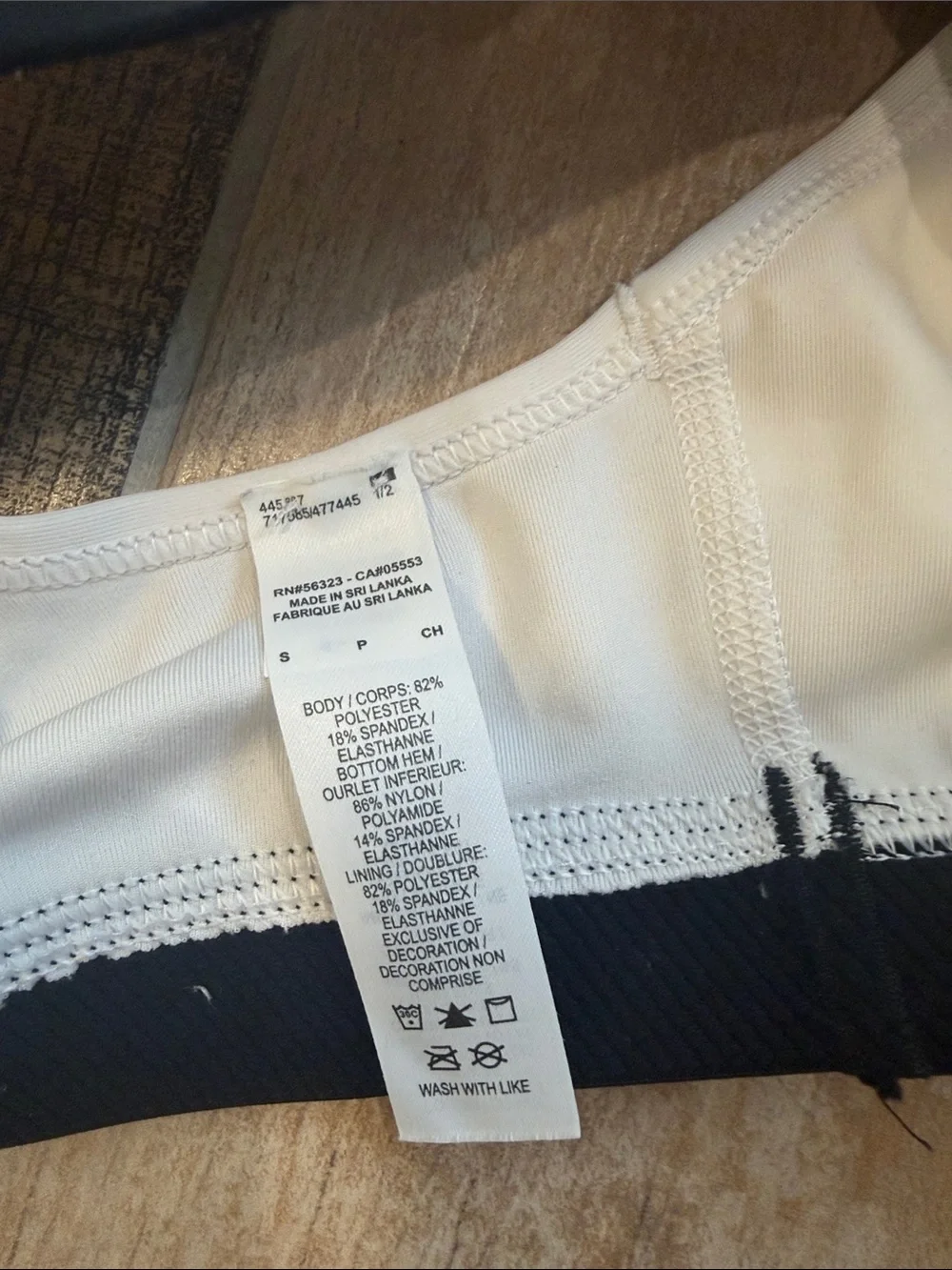 Nike Dri-Fit White Racerback Sports Bra Nike Swoosh Size Small S